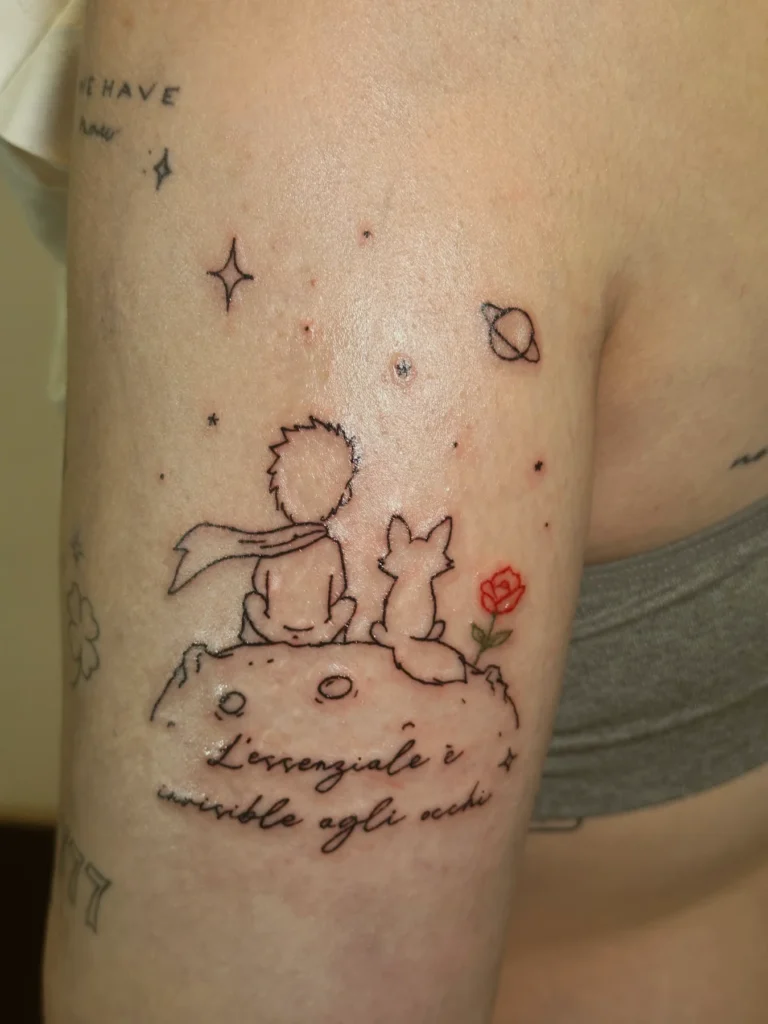Tatouage « Le Petit Prince » réalisé par 6rius Tattoo près de Mulhouse.